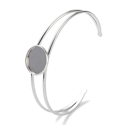 Нержавеющая Сталь Цвет Не тускнеет 304 браслеты из нержавеющей стали установка изготовление, плоско-круглые, цвет нержавеющей стали, лоток : 16 мм, внутренний диаметр: 2-1/2 дюйм (6.2 см)