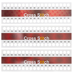 Белый 24 шт. 3 стили бумажный органайзер для вышивальных ниток, доска для вышивки крестом, прямоугольные, белые, 270x85x0.5 мм, 8 шт / стиль