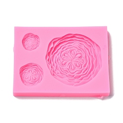 Random Single Color or Random Mixed Color Food Grade Silicone Molds, Fondant Molds, Baking Molds, Chocolate, Candy, Biscuits, UV Resin & Epoxy Resin Jewelry Making, Rose, Random Single Color or Random Mixed Color, 101x76x12mm, Inner Diameter: 22~63x20~62mm