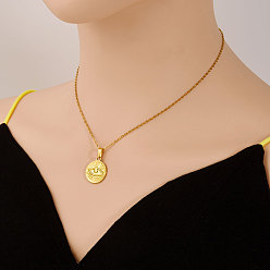 Настоящее золото 18K 304 Женские подвески-ожерелья из нержавеющей стали от сглаза, реальный 18 k позолоченный, 17.72 дюйм (45 см)