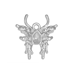 Нержавеющая Сталь Цвет 304 Настройки кабошон из нержавеющей стали кулон, бабочка, цвет нержавеющей стали, лоток : 3x5 мм, 24x22 мм