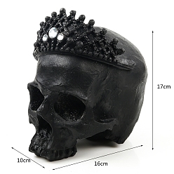 Noir Figurines de crâne en résine d'Halloween, pour la décoration de bureau à la maison, noir, 100x160x170mm