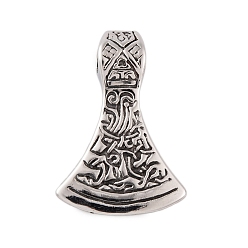 Antique Silver 304 Stainless Steel Pendants, Axe Charm, Antique Silver, 40x27x8.5mm, Hole: 6mm