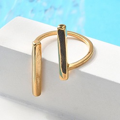 Золотой Ионное покрытие (ip) 304 перстни из нержавеющей стали, бар, золотые, Размер 7, 17 мм