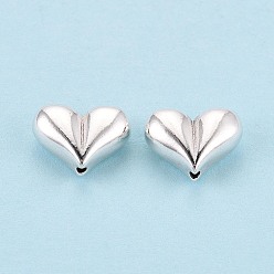 Серебро 925 шарики стерлингового серебра, сердце, серебряные, 9x11.5x5 мм, отверстие : 1.2 мм