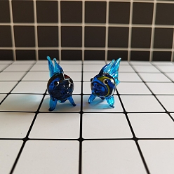 Темно-Голубой Миниатюрные фигурки рыбок украшают витрины, для украшения дома, глубокое синее небо, 50 мм