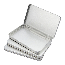 Platinum 3PCS Tinplate Flip Box, Rectangle, Platinum, 11x18x1.6cm, 3pcs/box