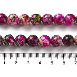Camellia Natural Agate Beads Strands, Dyed & Heated, Round, Camellia, 10mm, Hole: 1.2mm, about 38pcs/strand, 14.96''(38cm)