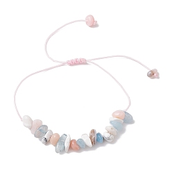 Pink Регулируемые наборы плетеных браслетов из натуральных драгоценных камней для женщин, розовые, внутренний диаметр: 4 дюйм (10 см)