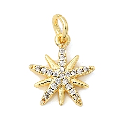 Настоящее золото 18K Латунные микро проложить кубического циркония прелести, звезда, долговечный, стойки покрытие, с целью перехода в кольце, реальный 18 k позолоченный, 13.5x11.5x2 мм, отверстие : 3 мм