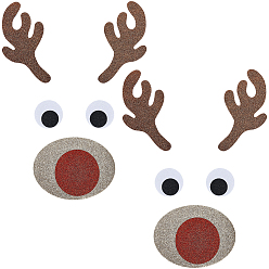 Олень 2 наборы для рождественской вечеринки, украшения из нетканых материалов, стеклянный паста, разноцветные, олень