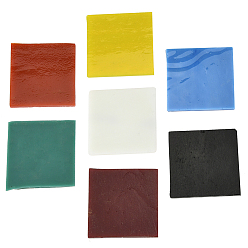 Квадрат Микроволновая печь с горячим расплавом стеклянных кабошонов, diy креативный материал ручной работы, квадратный, 51x51x3 мм, 7 шт / пакет, 1 сумка