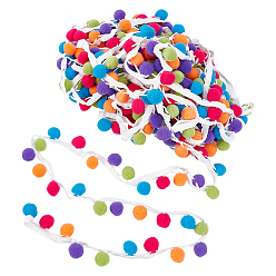 Разноцветный 13м полиэстеровая лента для помпонов, для пошива одежды из ткани аксессуары, красочный, 7/8 дюйм (21 мм), около 14.22 ярдов (13 м) / комплект