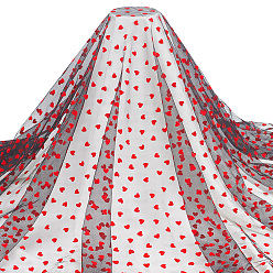 Черный Полиэстеровая сетчатая кружевная ткань, для аксессуаров одежды, Сердце Pattern, чёрные, 166x0.03 см, около 4 ярдов/шт.