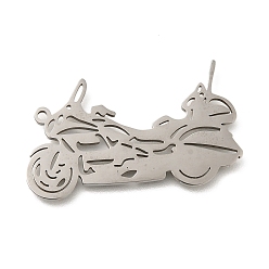 Нержавеющая Сталь Цвет Антикоррозийные 304 подвески из нержавеющей стали, мотоцикл очарование, цвет нержавеющей стали, 25x36.5x1.5 мм, отверстие : 1.5 мм