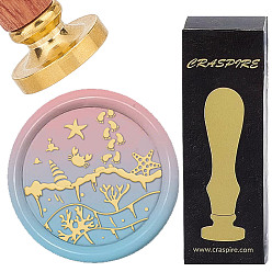 Другие Латунные восковые печати с деревянной ручкой, для diy scrapbooking, пляж, 25 мм