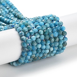 Apatite Natural Apatite Beads Strands, Faceted, Round, 3.5mm, Hole: 0.8mm, about 130pcs/strand, 15.35 inch(39cm)