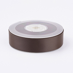 Coconut Brown Double Face Matte Satin Ribbon, Polyester Satin Ribbon, Coconut Brown, (1 inch)25mm, 100yards/roll(91.44m/roll)
