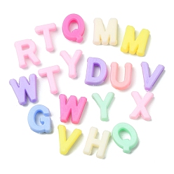 (52) Непрозрачная лаванда Пластиковые шарики, бусины с большим отверстием, буквы, разноцветные, 12~13x9~10.5x5 мм, отверстие : 8x2 мм, Около 2173 шт / 500 г