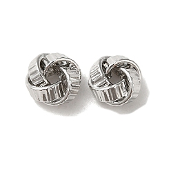 Платина Латунные бусины, без кадмия, без никеля и без свинца, узел крутки, платина, 6.5x4 мм, отверстие : 1.6 мм