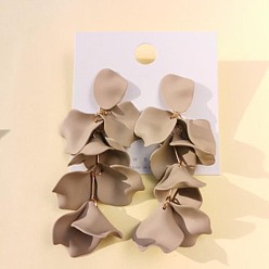 Светло-коричневый Серьги-гвоздики из сплава для женщин, цветок, золотые, загар, 125x30 мм