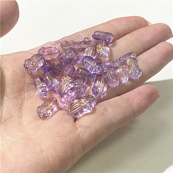 Сине-фиолетовый Гальванические стеклянные бусины, pakchoi, синий фиолетовый, 11x7 мм