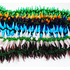 (52) Непрозрачная лаванда Подвески лэмпворк ручной работы, Pimiento, разноцветные, 18~27x6~7x4~6 мм, отверстие : 3~6 мм