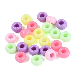 Mixed Color Opaque Plastic Beads, Rondelle, Mixed Color, 7x4mm, Hole: 2.5mm, about 4545pcs/500g