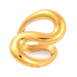 Золотой Ионное покрытие (IP) 304 кольца на палец из нержавеющей стали для женщин, золотые, 27 мм, размер США 6 (16.5 мм)