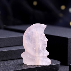 Розовый Кварц Украшения для луны из натурального розового кварца, для украшения рабочего стола домашнего офиса, 40x30 мм