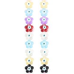(52) Непрозрачная лаванда Прозрачные стеклянные бусины, с эмалью, цветок с сглаза, разноцветные, 14x15x8 мм, отверстие : 1 мм, около 25 шт / нитка, 13.39'' (34 см)