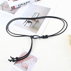 Черный Узлы из искусственной кожи с круглыми акриловыми бусинами для платья, чёрные, 800 мм