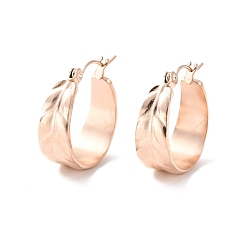 Розовое Золото Ионное покрытие (ip) 304 толстые серьги-кольца из листа нержавеющей стали для женщин, розовое золото , 20.5x19.5x8 мм, штифты : 0.5 мм