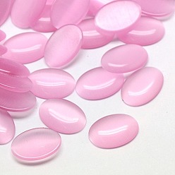 Pearl Pink Cat Eye Cabochons, Oval, Pearl Pink, 5x3x2mm