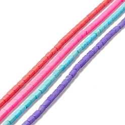 Gemischte Farbe Kunsttürkisfarbenen Perlen Stränge, Würfel, Gemischte Farbe, 4x2.5x2.5 mm, Bohrung: 0.8 mm, ca. 91~94 Stk. / Strang, 14.76~15.20 Zoll (38.6 cm)