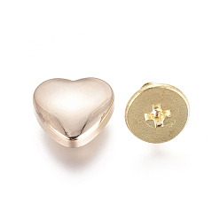 Light Gold Heart Shape Alloy Decoration Screwback Stud Rivets, for Belt Clothes Purse Handbag Leather Craft, DIY Handmade Accessories, Light Gold, 10x10x8.5mm