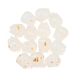 Белый Непрозрачные акриловые бусины, бутон, с блеском порошок, стойки покрытие, белые, 9x8.5 мм, отверстие : 1.5 мм