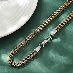 Настоящее золото 22K 5мм 304 ожерелья из нержавеющей стали с пшеничной цепочкой для женщин и мужчин, вакуумное покрытие pvd, реальный 22 k позолоченный, 23.78 дюйм (60.4 см)