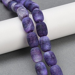 Сине-фиолетовый Естественные выветрившиеся агатовые бусины, окрашенная и подогревом, баррель, синий фиолетовый, 17~18x12.5~13 мм, отверстие : 1.2~1.4 мм, около 22 шт / нитка, 15.08'' (38.3 см)