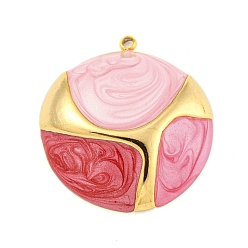 Разноцветный Ионное покрытие (ip) 304 подвески из нержавеющей стали, с эмалью, реальный 18 k позолоченный, полукруглый шарм, красочный, 26x24x5 мм, отверстие : 1.5 мм