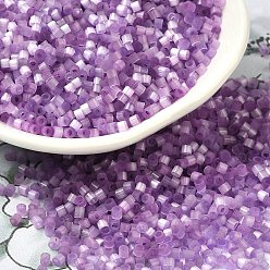 Орхидея Стеклярус, имитации кошачьего глаза , цилиндр, сиреневые, 2x1.5 мм, отверстие : 1.2 мм, Около 125000 шт / фунт