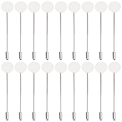 Нержавеющая Сталь Цвет 60шт. 201 фурнитура для броши из нержавеющей стали, броши настройки базовых, цвет нержавеющей стали, лоток : 15 мм, 77x15 мм