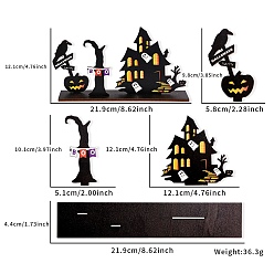 (52) Непрозрачная лаванда Украшения для Хэллоуина, Деревянные фигурки дома с привидениями для украшения домашнего рабочего стола, разноцветные, 219x121 мм