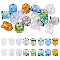 (52) Непрозрачная лаванда 16шт 8цвета стеклянные бусины колпачки для изготовления колокольчиков, колокольчик средний, разноцветные, 13.5x12 мм, отверстие : 2 мм, 2 шт / цвет