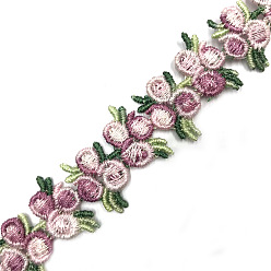Фиолетовый Жаккардовая лента из полиэстера с цветами, для аксессуаров для одежды, фиолетовые, 3/4 дюйм (20 мм)