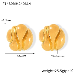 Золотой Серьги шпилька нержавеющая сталь, для женщин, золотые, 22x22 мм