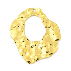 Настоящее золото 18K Ионное покрытие (ip) 304 подвески из нержавеющей стали, , неправильный овал, реальный 18 k позолоченный, 42x35x2 мм, отверстие : 2 мм