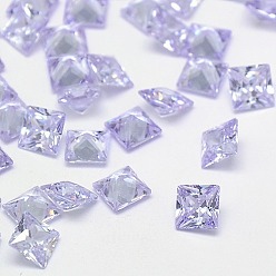 лаванда Кубического циркония кабошоны, класс А, граненые, квадратный, лаванда, 6x6x3.6 мм