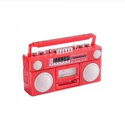 Красный Имитационная модель телевизионного радио, украшение кукольного домика детская ролевая игра игрушка фотография, красные, 54x17x21 мм