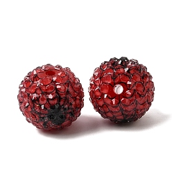 (123L) Белый крем непрозрачный блеск Непрозрачные акриловые и прозрачные смоляные бусины из страз, круглый с узором паука, огнеупорный кирпич, 20x18.5 мм, отверстие : 2.5 мм